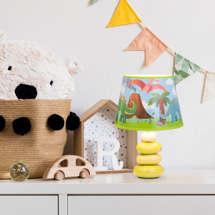 Настольная лампа  Настольная лампа "Динозавры" Е14 15Вт зеленый 20х20х30 см RISALUX