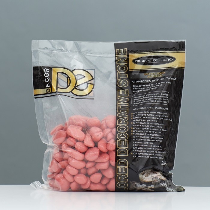 Грунт для аквариума  Грунт для аквариума "Галька цветная,  розовая" 800г фр 8-12 мм