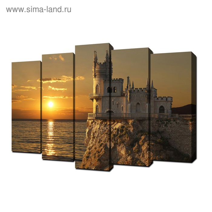 Картина модульная на подрамнике  Картина модульная на подрамнике "Ласточкино гнездо" 125х80см  (80х25, 2-71х25; 2-63х25)