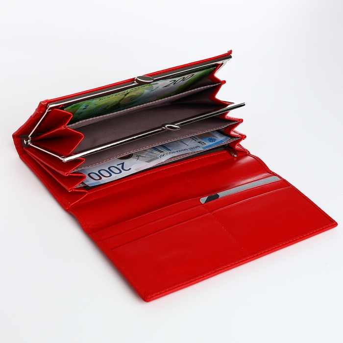 Кошелёк женский на магнитах, цвет красный