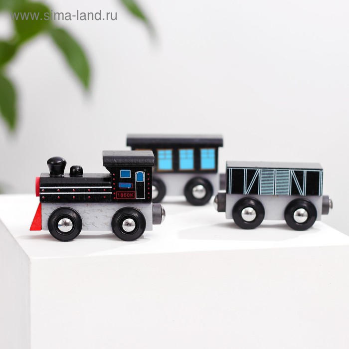 Паровоз и два вагона «Магнитные» 3×7,5×19 см Паровоз и два вагона «Магнитные» 3×7,5×19 см
