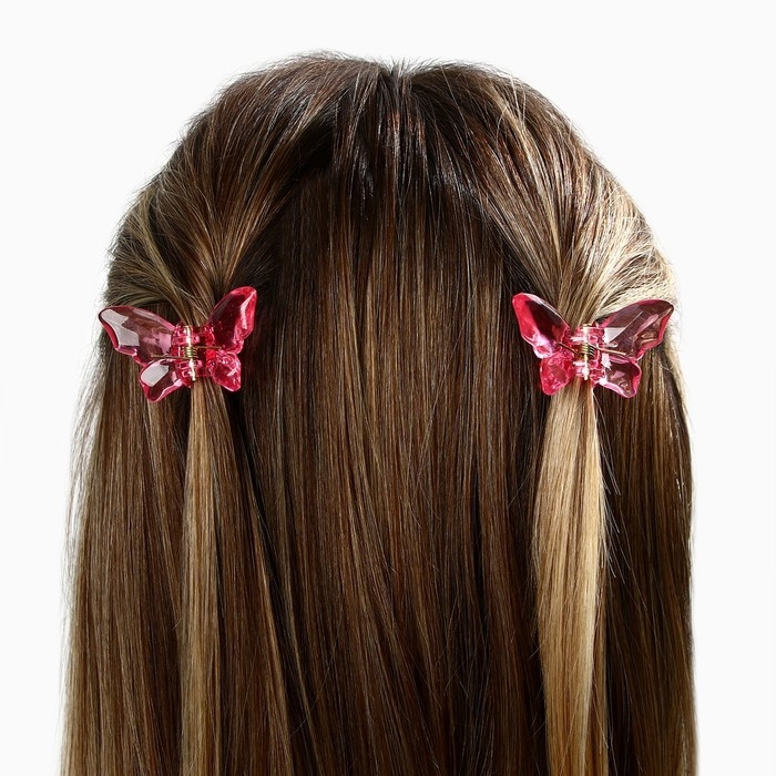 Краб для волос в форме бабочек «Lovely girl», 2 шт., 4 х 3 х 2.5 см Краб для волос в форме бабочек «Lovely girl», 2 шт., 4 х 3 х 2.5 см