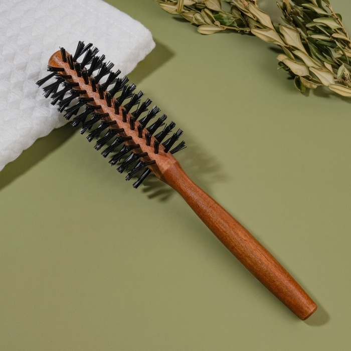 Брашинг &laquo;Натурель&raquo;, d = 1,5/4,5 &times; 22 см, искусственная щетина, цвет &laquo;тёмное дерево&raquo;