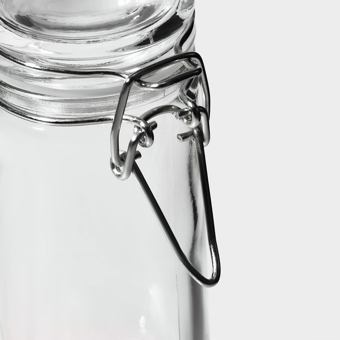 Банка стеклянная для хранения сыпучих продуктов Доляна &laquo;Галерея&raquo;, 100 мл, 6,5&times;10,6 см, с бугельным замком