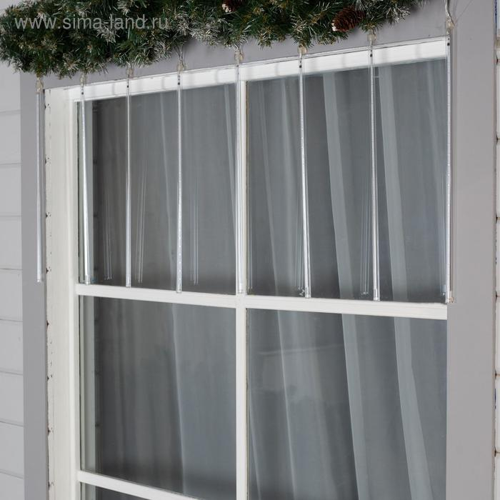 Гирлянда «Сосульки» 2.4 × 0.5 м, IP44, прозрачная нить, 96 LED, свечение мульти с эффектом стекания, 12 В