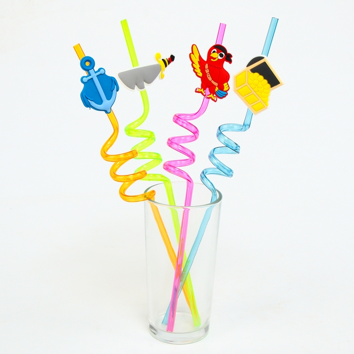 Трубочки для коктейля «Пиратская вечеринка», набор 4 шт. Трубочки для коктейля «Пиратская вечеринка», набор 4 шт.