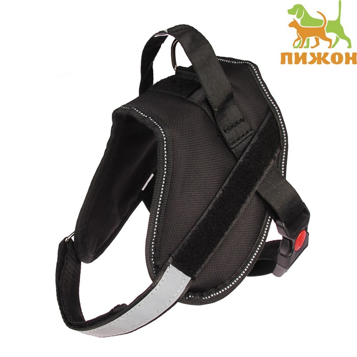 Шлейка К9 мягкая светоотражающая, размер S, ОГ 45-55 см, вес 5-12,5 кг, чёрная Шлейка К9 мягкая светоотражающая, размер S, ОГ 45-55 см, вес 5-12,5 кг, чёрная