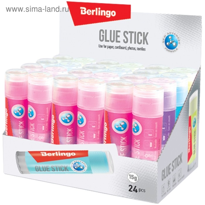 Клей-карандаш PVP 15 г Berlingo Aqua, цветной Клей-карандаш PVP 15 г Berlingo Aqua, цветной