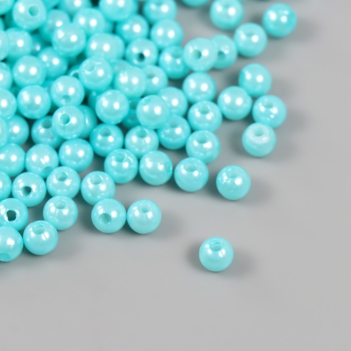 Набор бусин Набор бусин "Жемчуг" d 6 мм, 250 гр, голубая бирюза