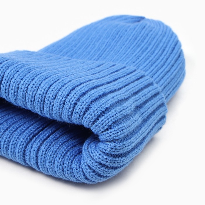 Шапка детская, цвет ярко-голубой, размер 54-56 Шапка детская, цвет ярко-голубой, размер 54-56