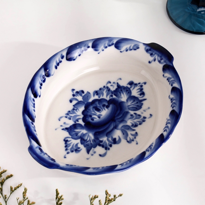 Лоток Лоток "Сковородка", большой, 4,2 х 20,5 см, гжель