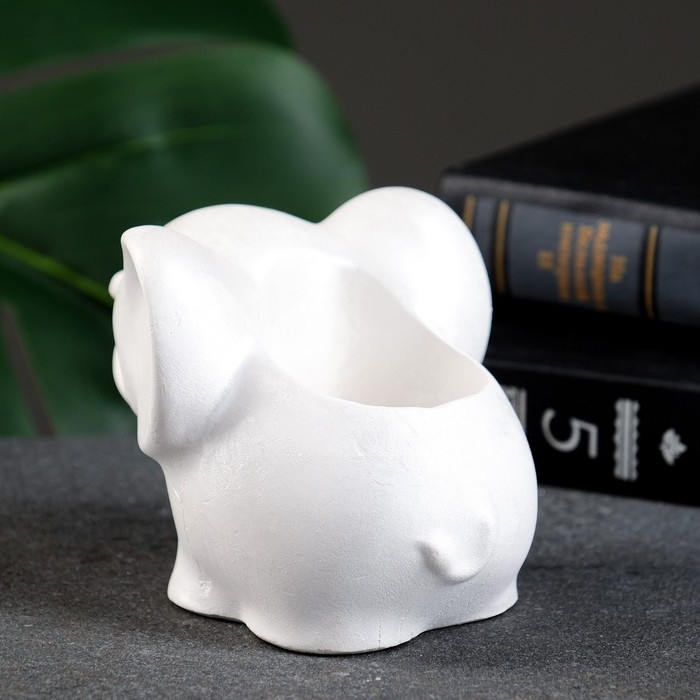 Фигурное кашпо  Фигурное кашпо "Слоненок" перламутр, 12х9х8см