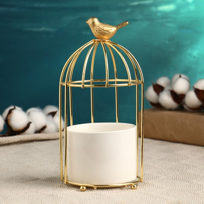 Кашпо Кашпо "Золотая клетка" 20х9х9см