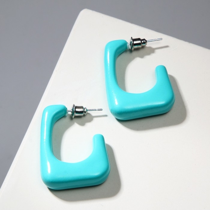 Серьги акрил &laquo;Тренд&raquo; рамка, цвет морской