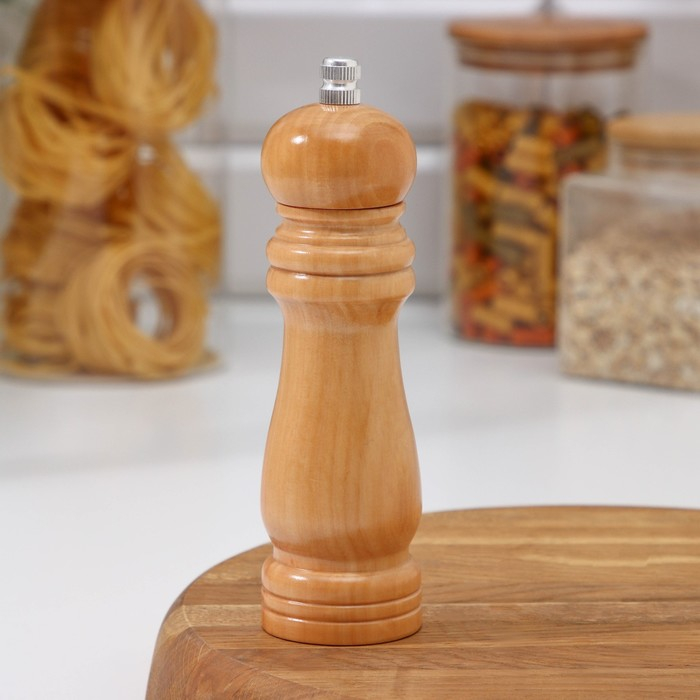 Мельница для специй Доляна «Дуновение леса», 17×4,5 см, керамический механизм, цвет светлое дерево