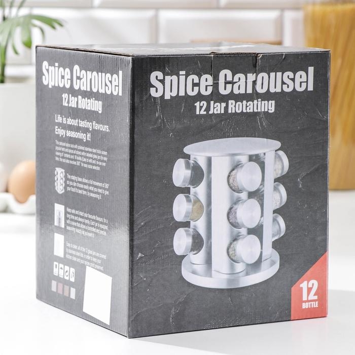 Набор для специй на подставке «Шеф», 16×22 см, 12 шт Набор для специй на подставке «Шеф», 16×22 см, 12 шт