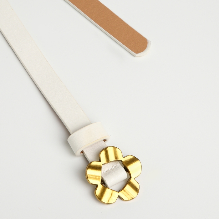 Ремень женский, ширина 1 см, пряжка металл, цвет белый Ремень женский, ширина 1 см, пряжка металл, цвет белый