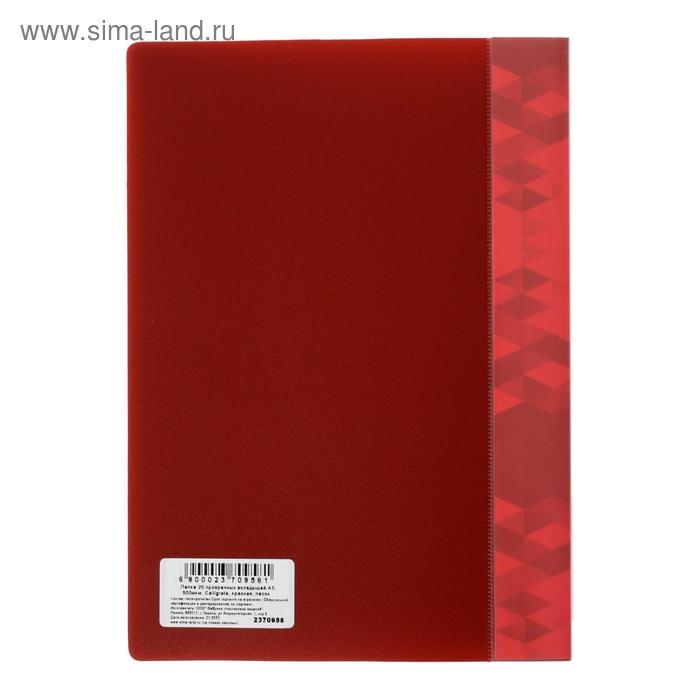 Набор папок А5, 20 вкладышей, Calligrata, карман на корешке, красные, 3 штуки Набор папок А5, 20 вкладышей, Calligrata, карман на корешке, красные, 3 штуки