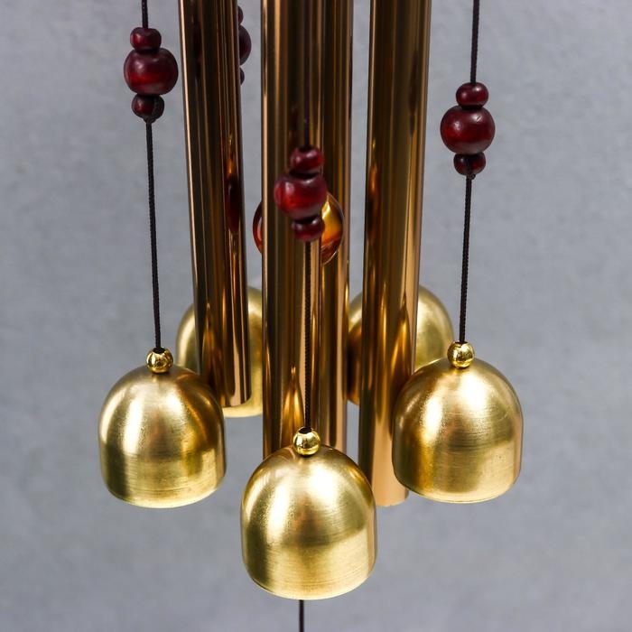 Музыка ветра металл Музыка ветра металл "Монета" 4 трубки 5 колокольчиков 60х8,3 см