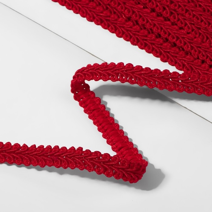 Тесьма декоративная «Шанель», 8 мм, 10 ± 1 м, цвет красный Тесьма декоративная «Шанель», 8 мм, 10 ± 1 м, цвет красный