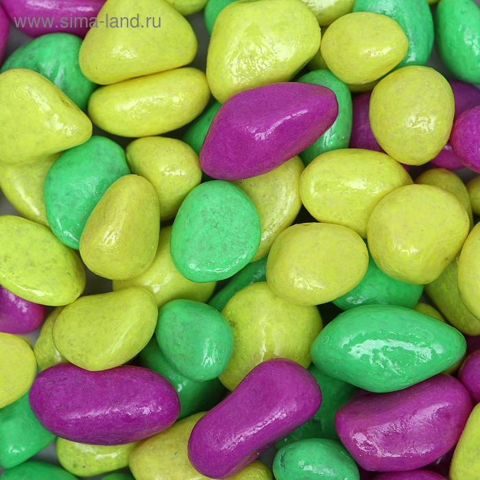 Галька декоративная, флуоресцентная микс: лимонный, зеленый, пурпурный, 350 г, фр.5-10 мм Галька декоративная, флуоресцентная микс: лимонный, зеленый, пурпурный, 350 г, фр.5-10 мм