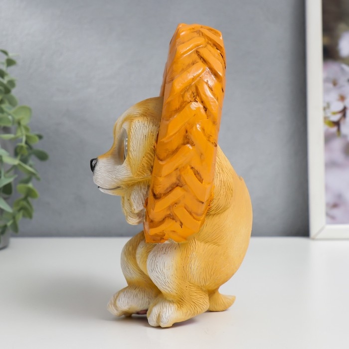 Сувенир полистоун свет Сувенир полистоун свет "Пёсик зацепился за колесо" от солнечной батареи 19,5х11х13,5 см