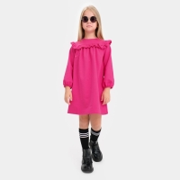 Платье для девочки с рюшей KAFTAN "Basic line", размер 30 (98-104), цвет фуксия