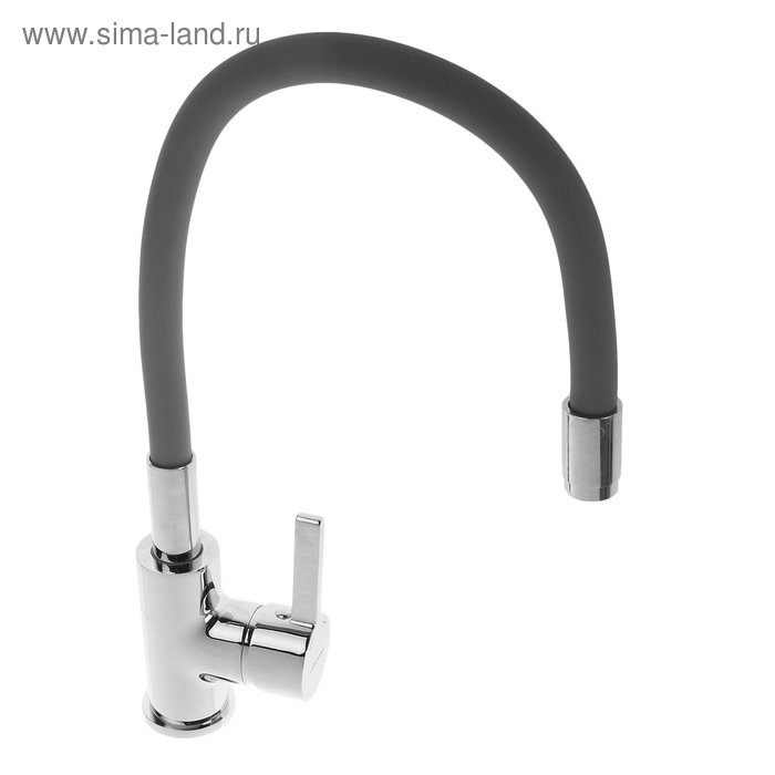 Смеситель для кухни Accoona A9890T, однорычажный, с силиконовым изливом, серый/хром Смеситель для кухни Accoona A9890T, однорычажный, с силиконовым изливом, серый/хром