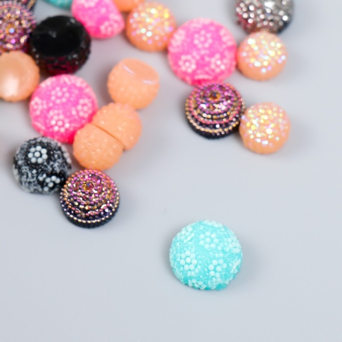 Декор для творчества пластик Декор для творчества пластик "Вязаные шарики" набор 24 шт 1х1х0,8 см