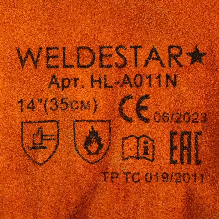 Краги сварщика спилковые WELDESTAR, 350 мм, АВ, желто-красные Краги сварщика спилковые WELDESTAR, 350 мм, АВ, желто-красные