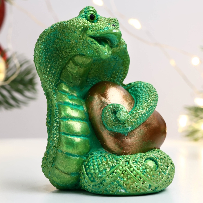 Новый год. Символ 2025. Фигура Новый год. Символ 2025. Фигура "Змея Офиура" светло-зеленая, 6х5х5см