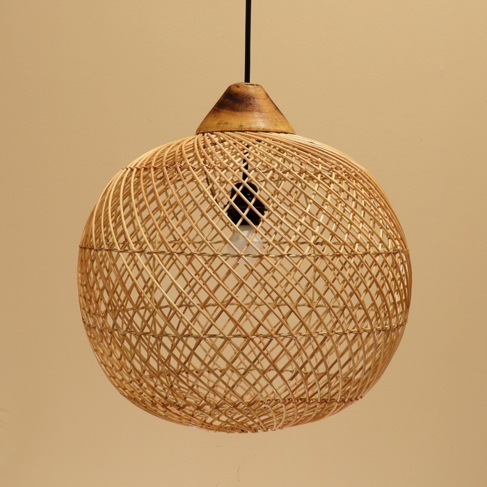 Светильник потолочный из ротанга Светильник потолочный из ротанга "Гьян" 1х120Вт, Е27, 40х40х45см