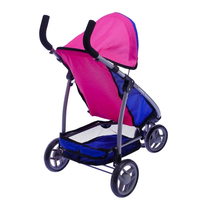 Коляска для кукол, с переноской, трёхколёсная, металлический каркас Коляска для кукол, с переноской, трёхколёсная, металлический каркас