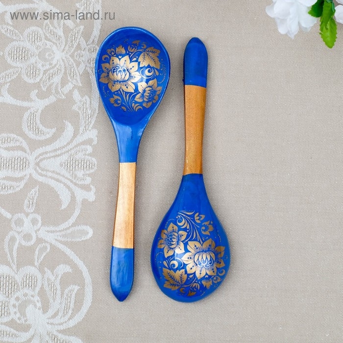 Ложка &laquo;Золотая кудрина&raquo;, салатная, 6&times;21 МИКС