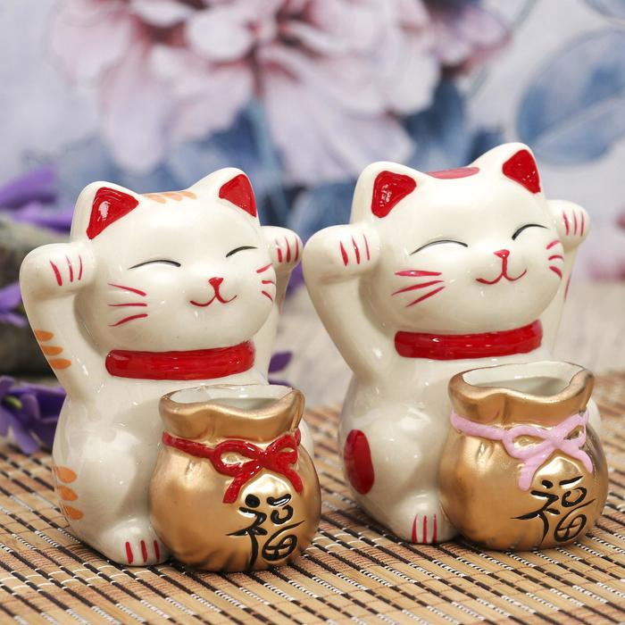 Копилка керамика Копилка керамика "Манеки-неко счастье" МИКС 10х8,5х9 см
