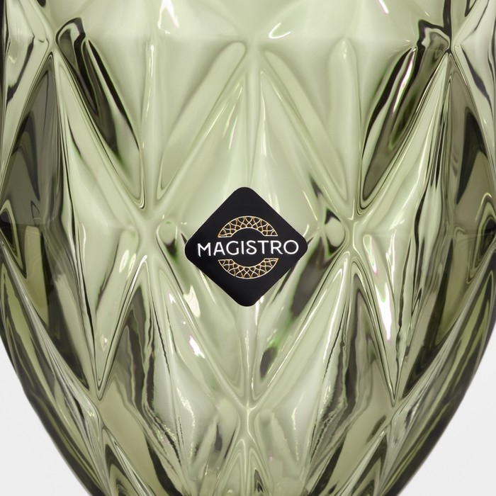 Бокал для вина стеклянный Magistro «Круиз», 250 мл, 8×15,3 см, цвет зелёный Бокал для вина стеклянный Magistro «Круиз», 250 мл, 8×15,3 см, цвет зелёный