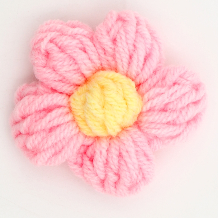 Цветок вязаный, набор 10 шт., размер 1 шт., 4 × 1,5 см, цвет нежно-розовый Цветок вязаный, набор 10 шт., размер 1 шт., 4 × 1,5 см, цвет нежно-розовый