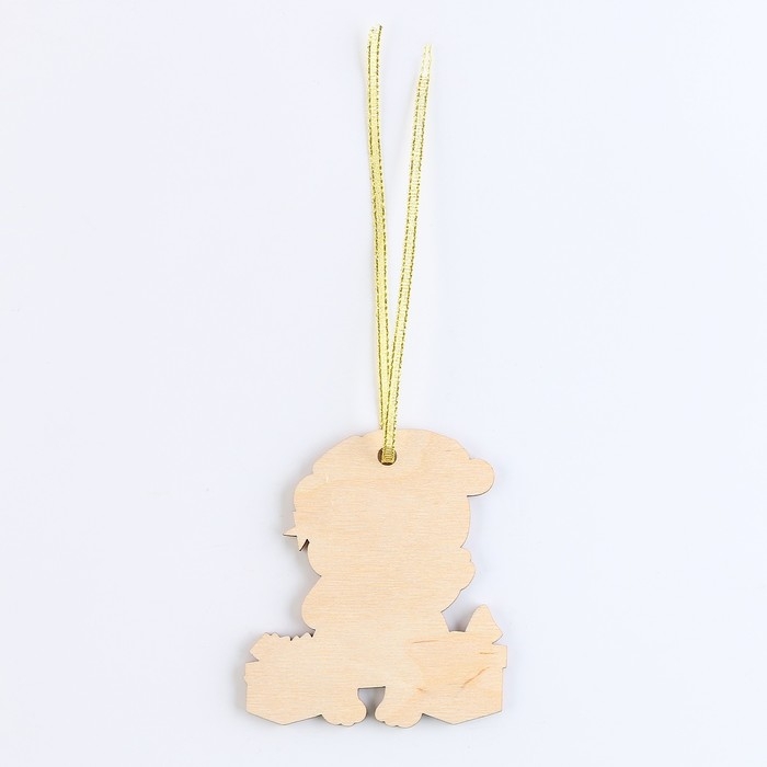 Ёлочная игрушка - подвеска деревянная &laquo;Новый год! Мишутка&raquo;