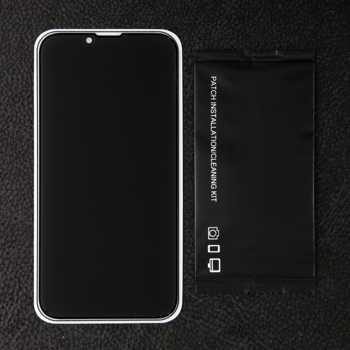 Защитное стекло для iPhone 13/13 Pro/14, антишпион, 9H, 0.33 мм, чёрная рамка Защитное стекло для iPhone 13/13 Pro/14, антишпион, 9H, 0.33 мм, чёрная рамка