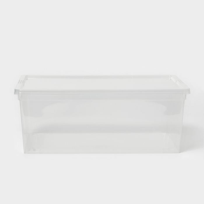 Ящик для хранения с крышкой, 10 л, 37×24×14 см, цвет прозрачный Ящик для хранения с крышкой, 10 л, 37×24×14 см, цвет прозрачный
