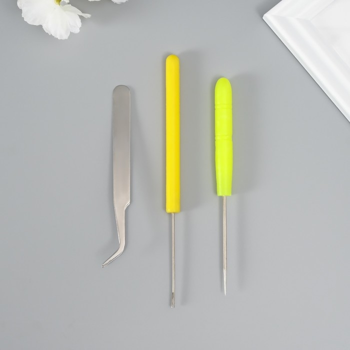 Набор инструментов для квиллинга 3 предмета: инструмент  разрез 0,7 см, шило и пинцет 10 см Набор инструментов для квиллинга 3 предмета: инструмент  разрез 0,7 см, шило и пинцет 10 см