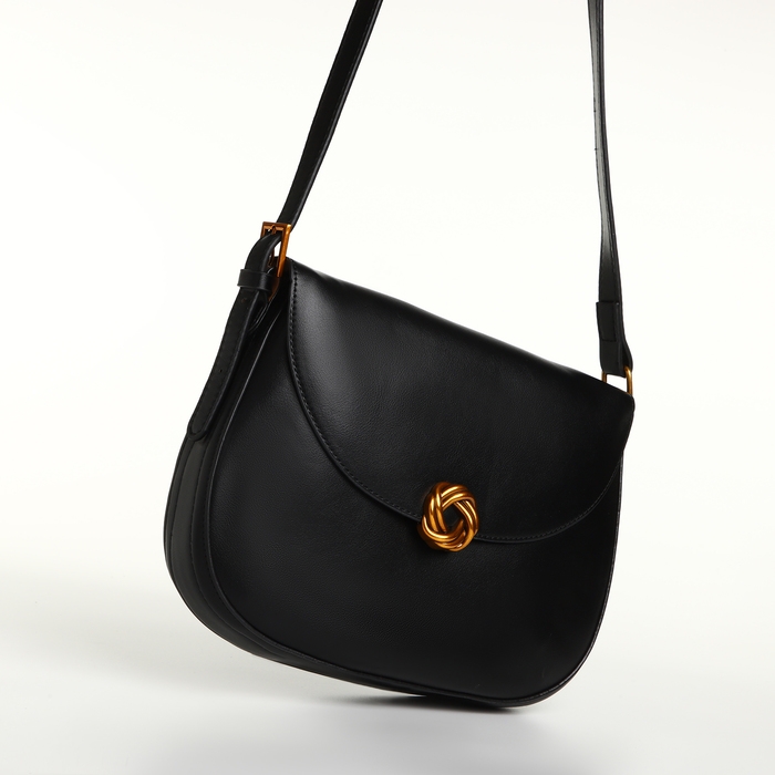 Сумка женская на клапане TEXTURA, средний размер, цвет чёрный Сумка женская на клапане TEXTURA, средний размер, цвет чёрный