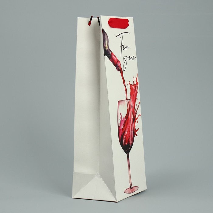Пакет подарочный под бутылку, упаковка, For you, 35 х 13 х 10 см Пакет подарочный под бутылку, упаковка, For you, 35 х 13 х 10 см