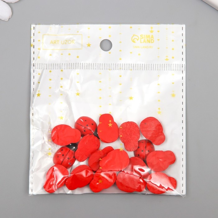 Декор для творчества дерево Декор для творчества дерево "Божьи коровки" (набор 18 шт) 1,9х1,4 см