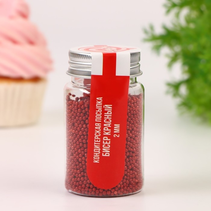 Новый год. Посыпка кондитерская Новый год. Посыпка кондитерская "Бисер красный" Пасха, 2 мм, 50 г