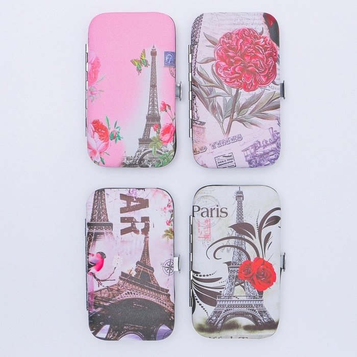 Набор маникюрный «Париж», 6 предметов, в футляре, рисунок МИКС Набор маникюрный «Париж», 6 предметов, в футляре, рисунок МИКС