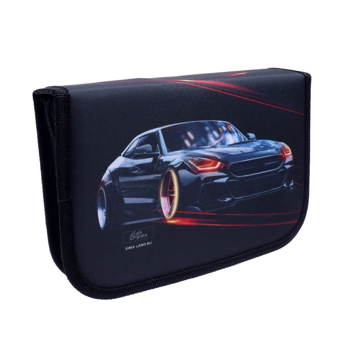 Пенал 3 секции, вкладка внутри, 140 х 210 х 40 мм, тканевый, Calligrata TOP Block Пенал 3 секции, вкладка внутри, 140 х 210 х 40 мм, тканевый, Calligrata TOP Block "Тачка"