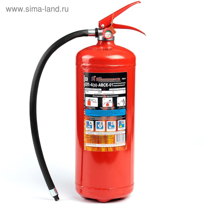 Огнетушитель порошковый  Огнетушитель порошковый "Ярпожинвест" ОП-4(3), ABCE-01(А)