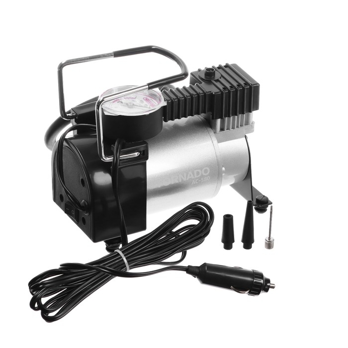 Компрессор автомобильный, металлический, 30 л/мин в прикуриватель SKYWAY Компрессор автомобильный, металлический, 30 л/мин в прикуриватель SKYWAY "ТОРНАДО", АС-580 , S02001022