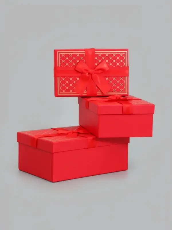 Набор подарочных коробок 3 в 1, с бантом, 23&times;16&times;9.5 см, 21&times;14&times;8 см, 19&times;12&times;6.5 см